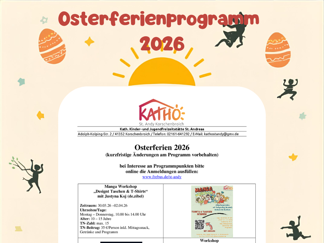Osterferien-Programm für Kinder & Jugendliche im Katho St. Andy (c) Katho St. Andy Osterferien-Programm für Kinder & Jugendliche im Katho St. Andy